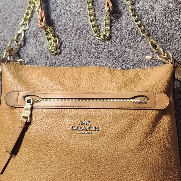 Handbags - Coach Mae Crossbody Tan Pebbled Leather # F34823 GUC